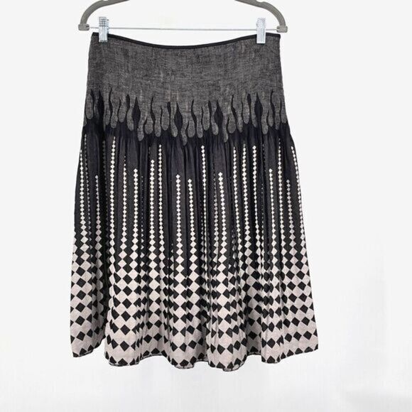 Soft‎ Surroundings Skirt Size L Pleated Pull-On Knee Length Stretch Waist A-Line - Picture 1 of 7